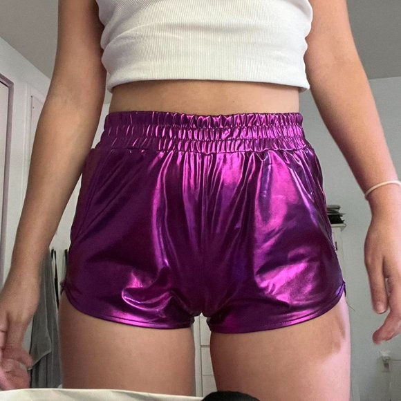 Metallic Purple Shorts - Picture 2 of 3